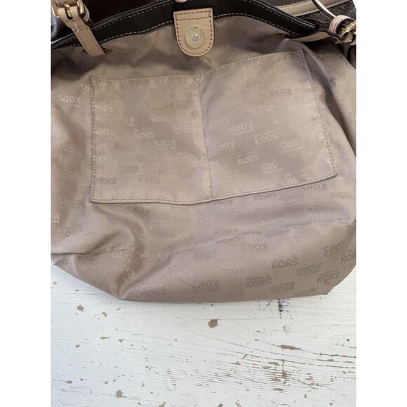 Michael Kors Metallic Bronze Brown Leather Tote Shoulder Handbag Purse - Picture 15 of 16